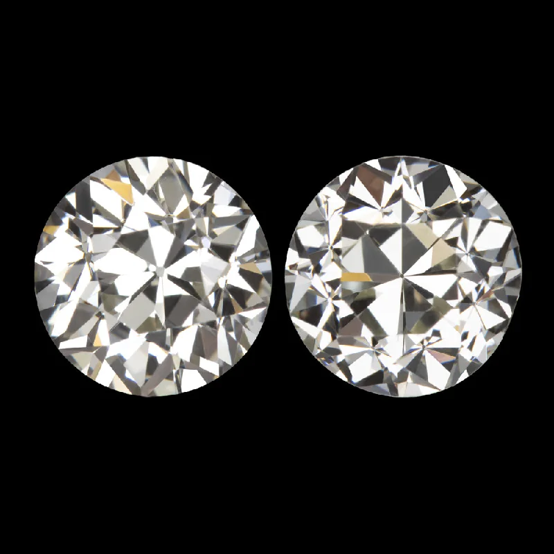 women’s platinum rings -2.5ct OLD EUROPEAN CUT DIAMOND STUD EARRINGS GIA CERTIFIED K-L VS1 VINTAGE PAIR