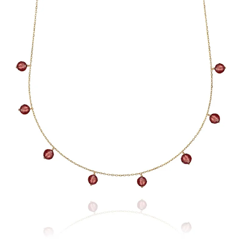 women’s trendy choker necklaces -Pop Galaxy Necklace Red Garnet - 18k Gold