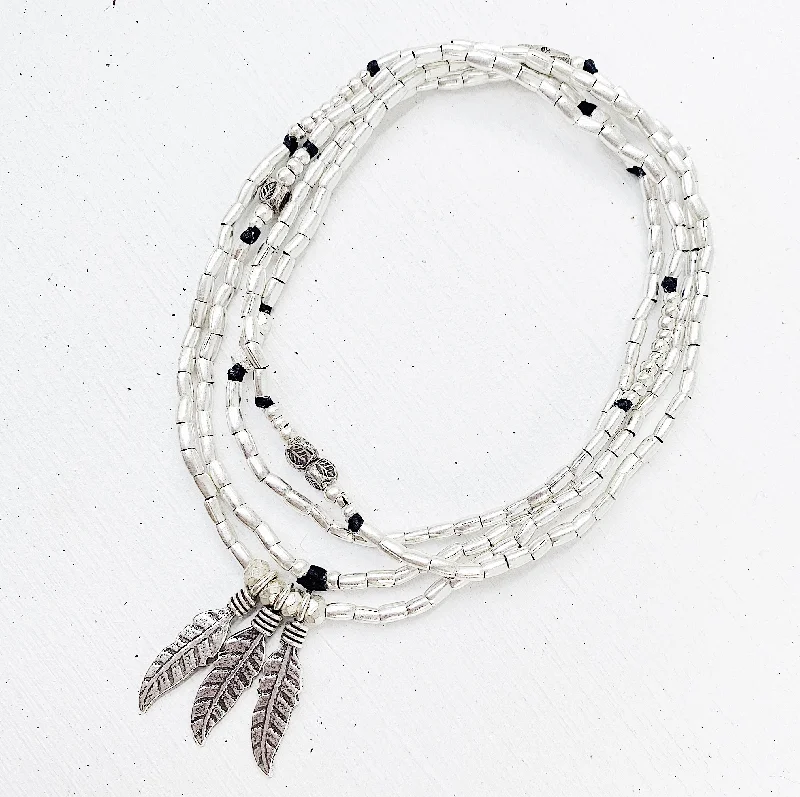 women’s cross necklaces -FAMILY OF FEATHERS NECKLACE