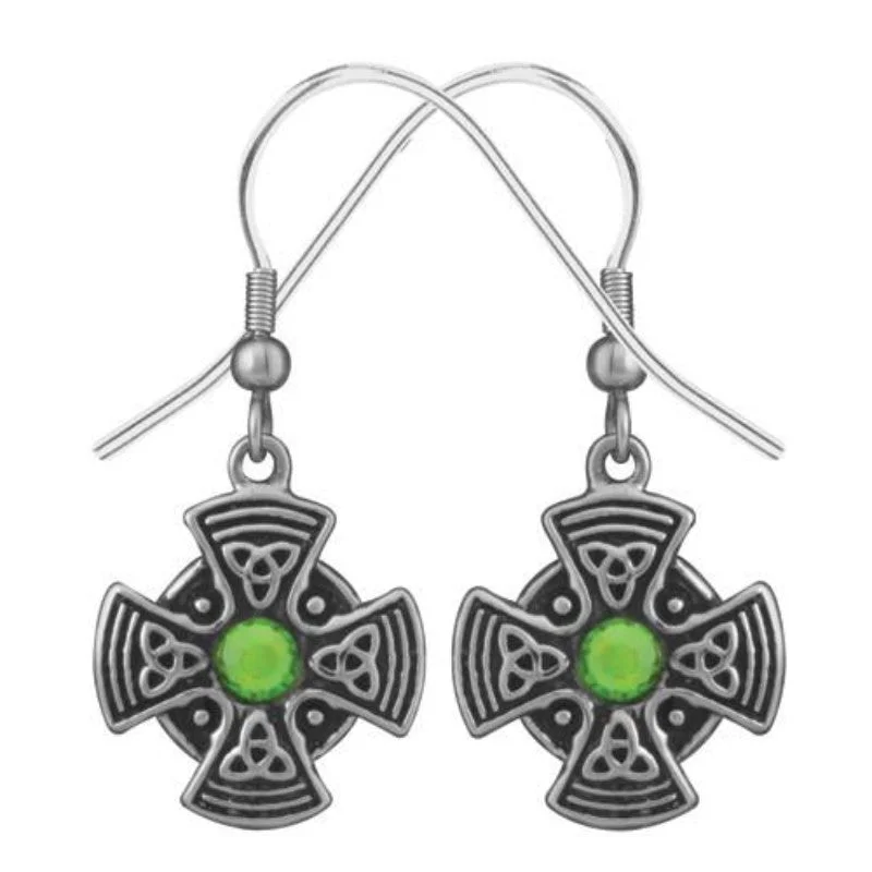 women’s crystal drop earrings -Celtic Mandala Stainless Steel Earrings