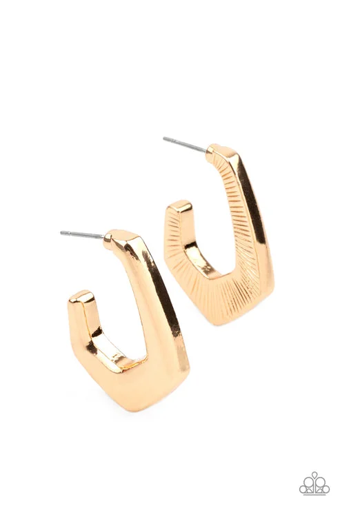 women’s bold stud earrings -On The Hook Gold Hoop Earring