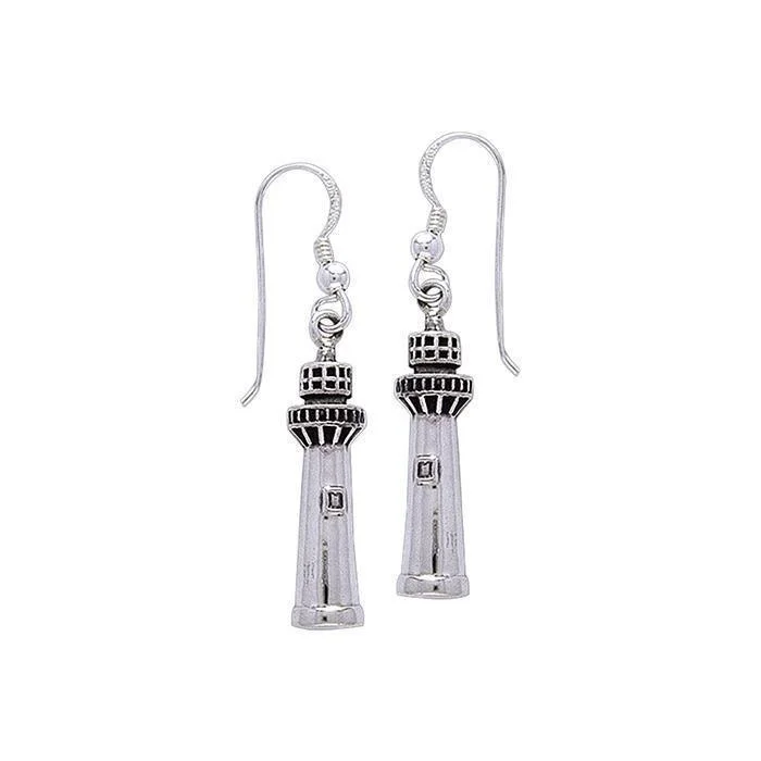 women’s ear cuffs -Fenwick Island Lighthouse Sterling Silver Hook Earring TE2821