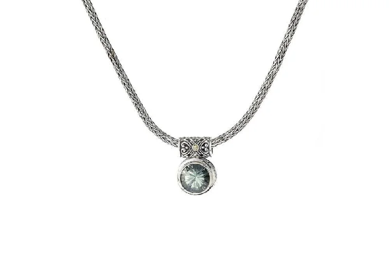 women’s diamond chokers -Droplet Necklace- Green Amethyst