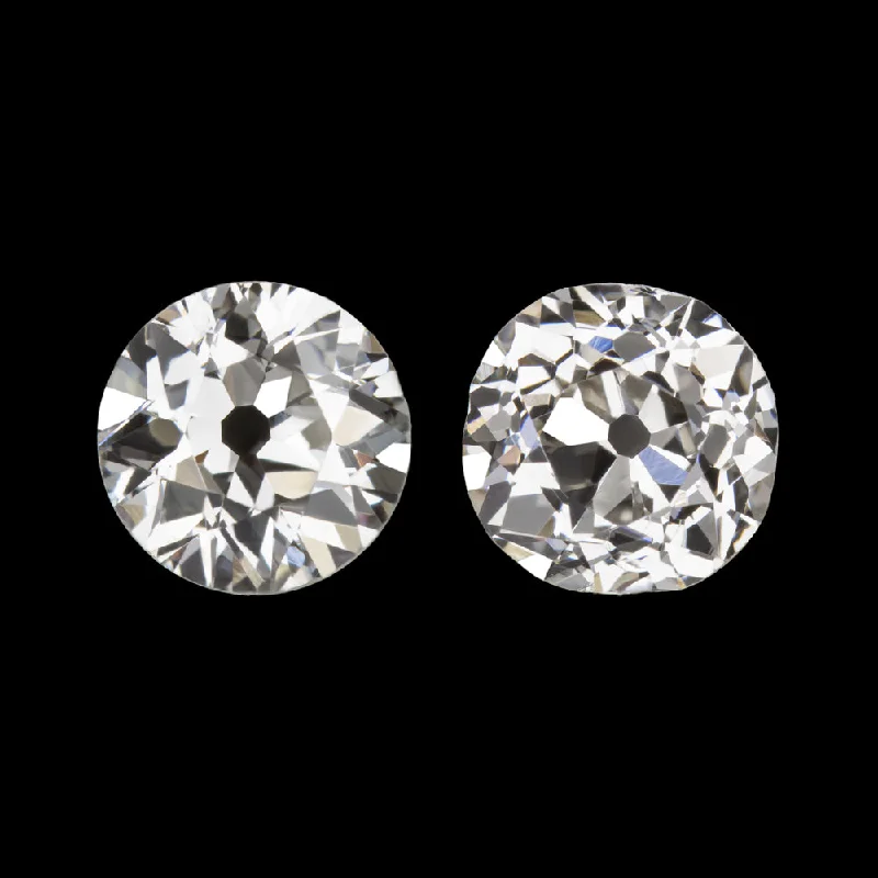 women’s platinum rings -VINTAGE DIAMOND STUD EARRINGS OLD EUROPEAN CUT 3/4 CARAT I VS2 LOOSE PAIR ESTATE