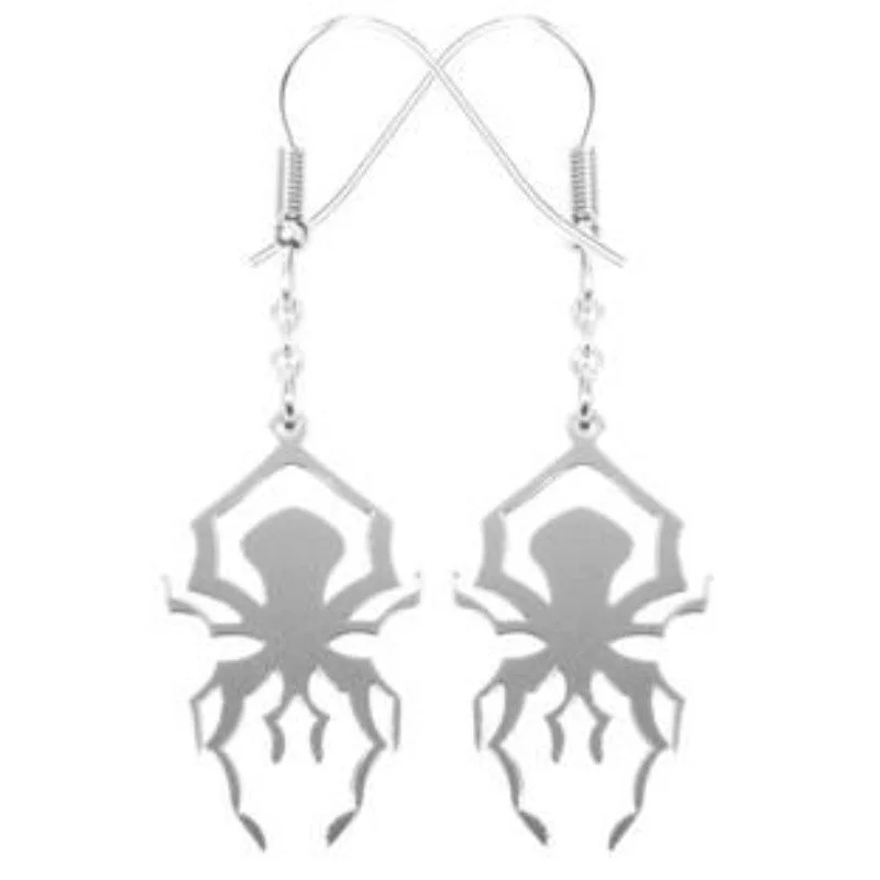 women’s silver hoop earrings -Spider Stainless Steel Earrings