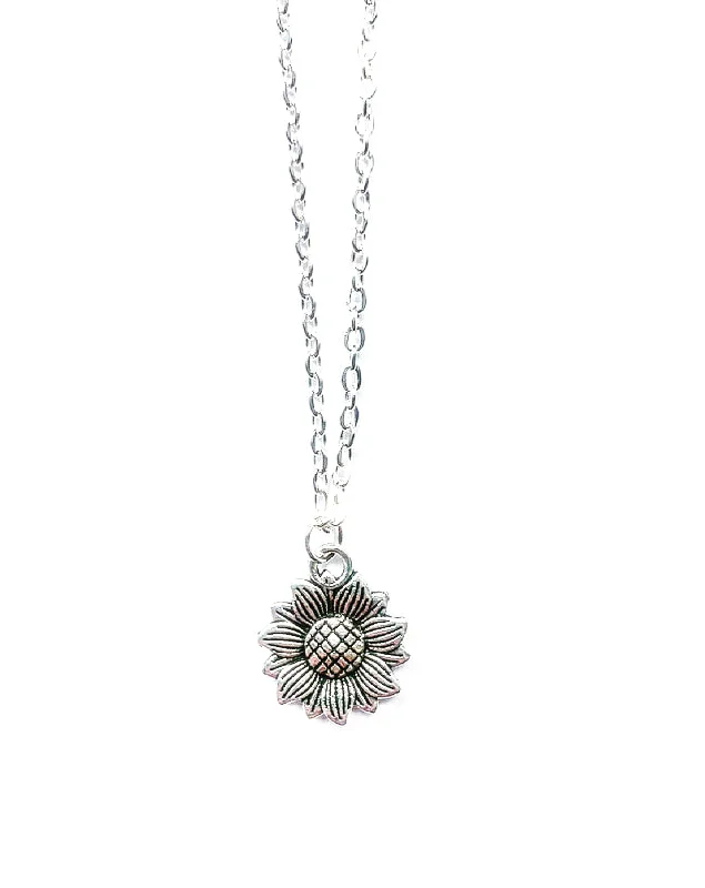 women’s art deco necklaces -Sunflower Charm Necklace