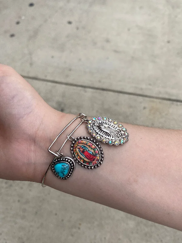 men’s and women’s matching bracelets -Virgen de Guadalupe Charm Bracelet