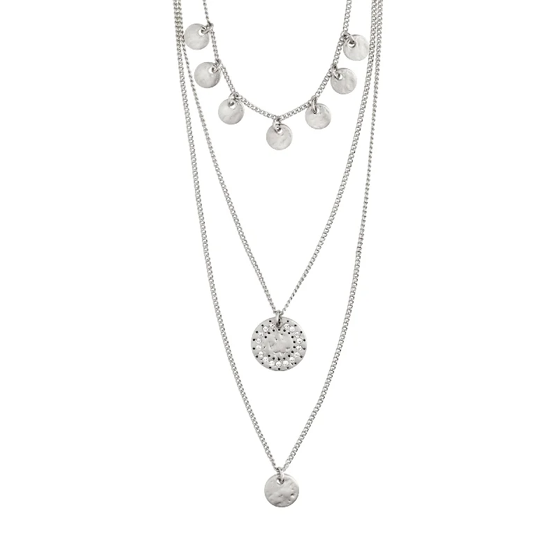 women’s adjustable necklaces -ARDEN 3-in-1  crystal necklace silver-plated