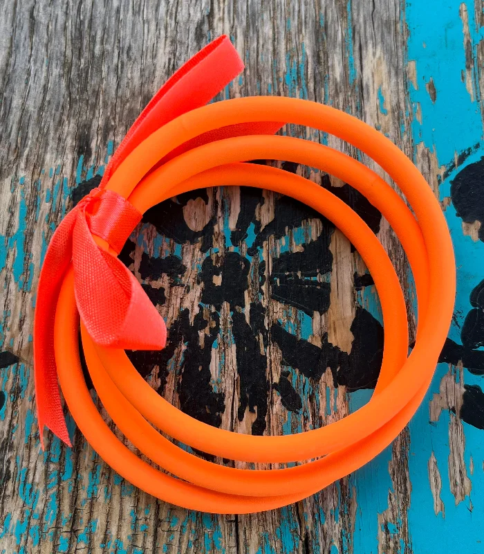 custom bangles for women -Neon Orange Bangle Bracelets