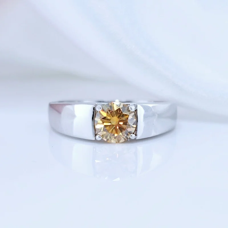 women’s wedding engagement rings -2 Carat Yellow Diamond Mens Diamond Ring