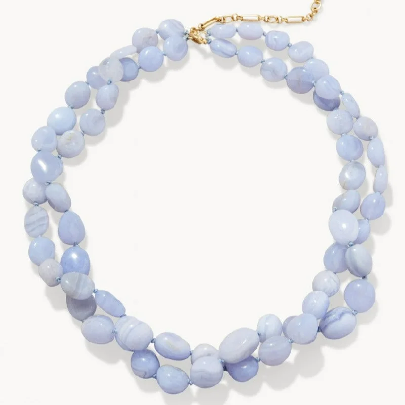 women’s necklaces -The Bluff Necklace - 18" -  Blue Chalcedony