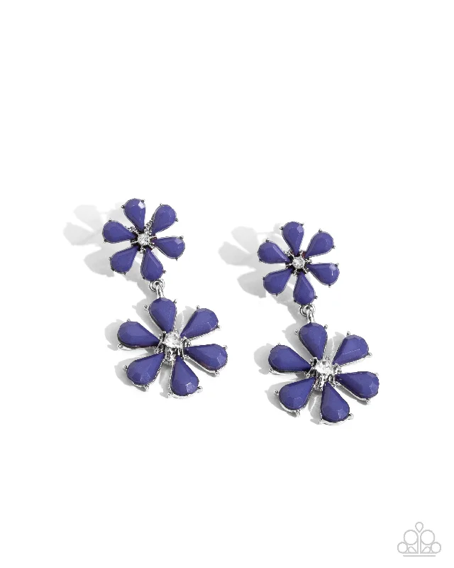 women’s classic earrings -A Blast of Blossoms - Blue