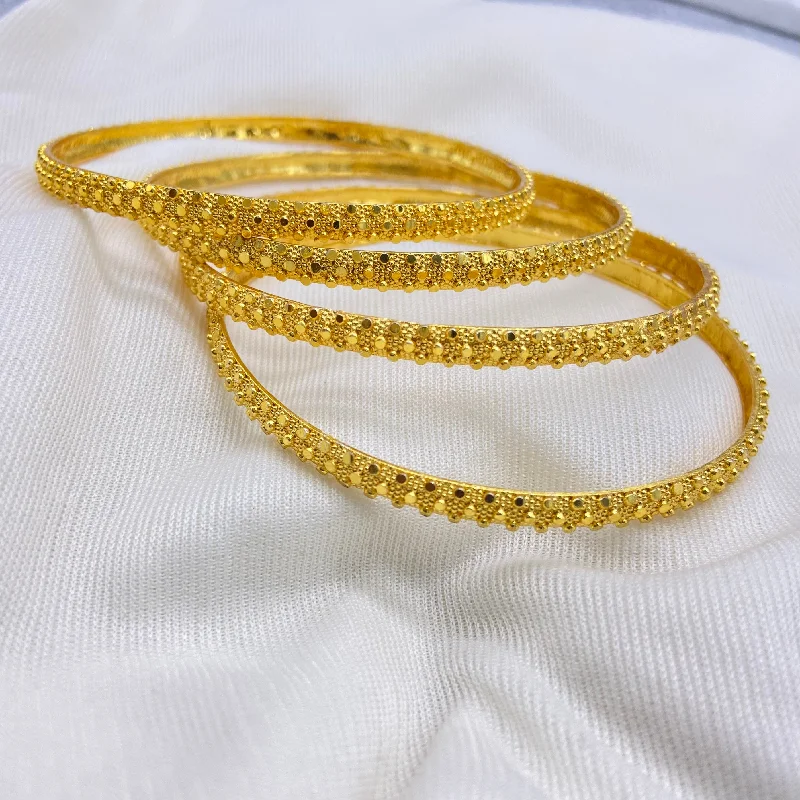 women’s party bangles -Plain gold Bangles 4 pcs.