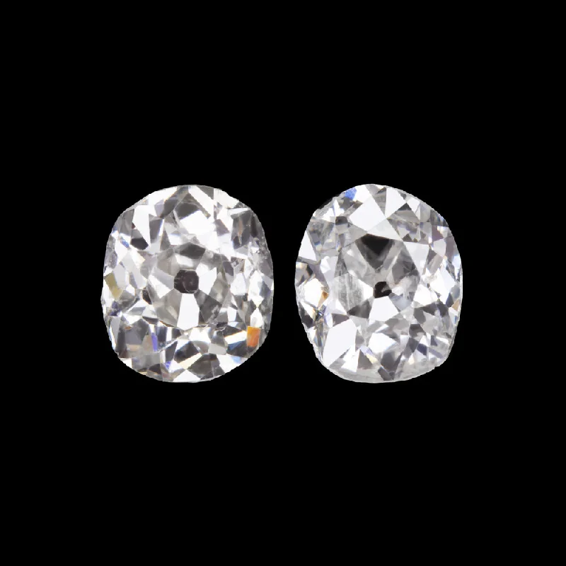 women’s engraved wedding rings -0.60ct OLD MINE CUT DIAMOND STUD EARRINGS H-J SI1 PAIR ANTIQUE PAIR ESTATE 2/3ct