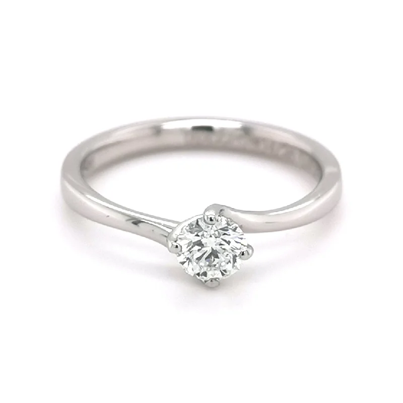 women’s eco-friendly engagement rings -Platinum 0.40ct Solitaire Round Brilliant Cut Diamond Ring