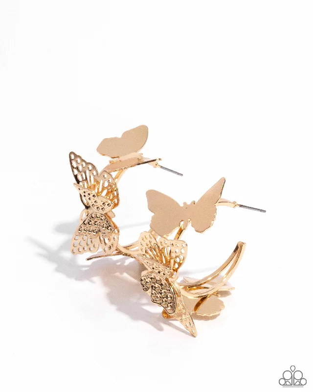 women’s drop earrings -No WINGS Attached - Gold