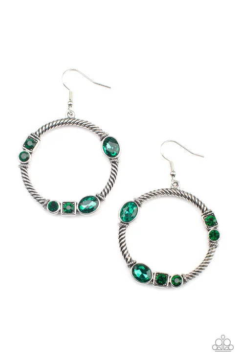 women’s trendy gold earrings -Glamorous Garland Green Earring