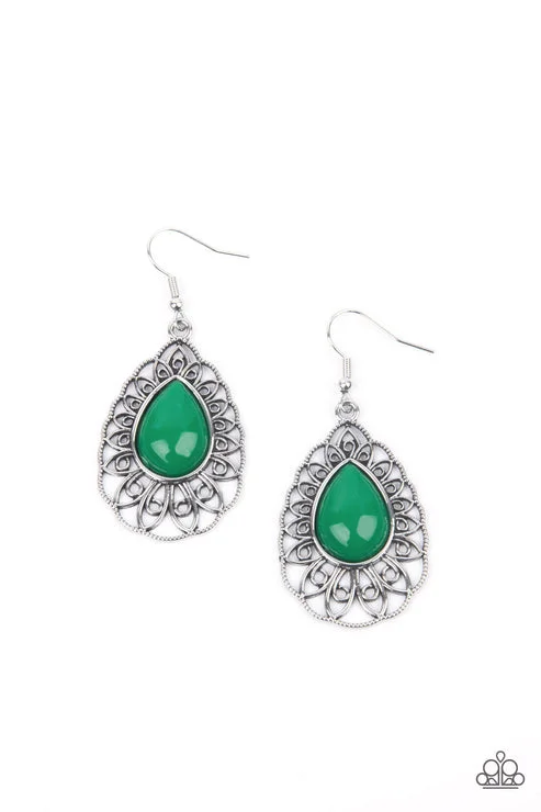 women’s clip-on earrings -Dream STAYCATION Green Earring