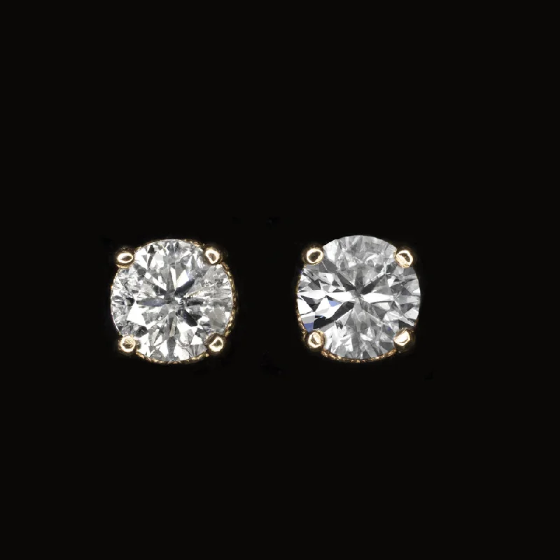 women’s silver rings with gemstones -0.79c VERY GOOD CUT NATURAL DIAMOND STUD EARRINGS ROUND CUT VINTAGE STYLE GOLD