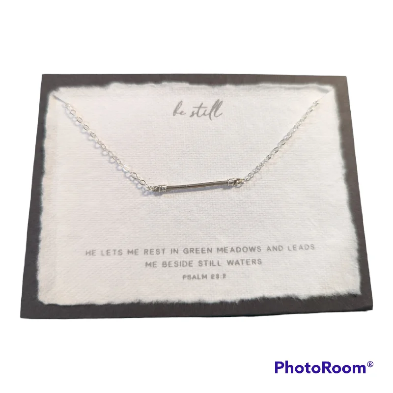 women’s silver pendant necklaces -Be Still | Christian Necklace | Psalm