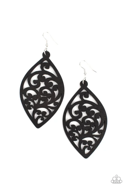 women’s mixed metal earrings -Coral Garden Black Earring