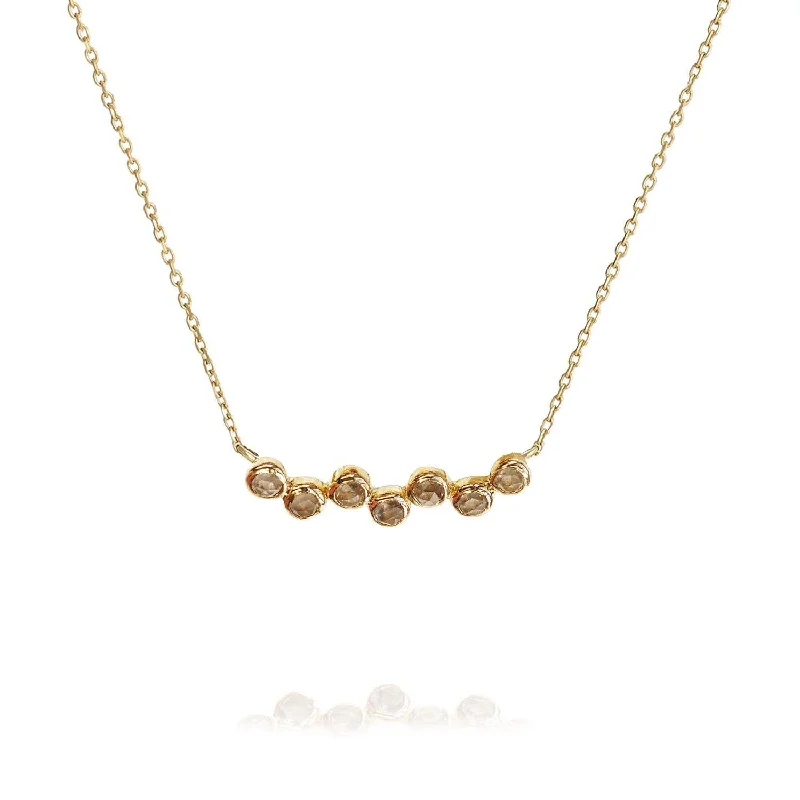 women’s simple gold necklaces -Constellation Necklace 18k Gold Smoky Quartz