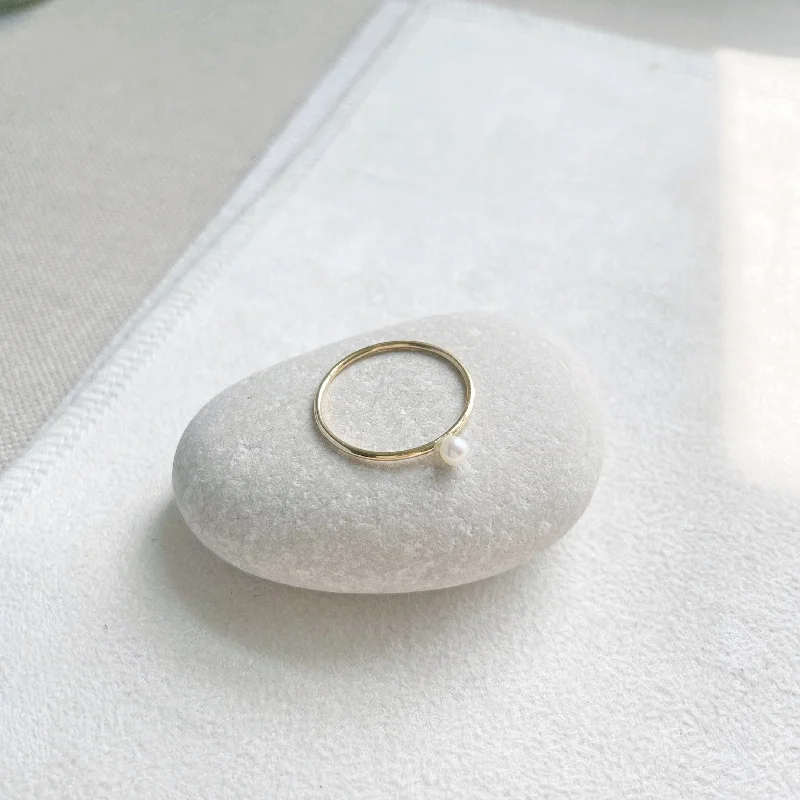 women’s minimalist necklaces -Princess Pearl Ring