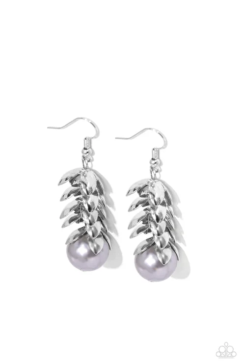 women’s colorful earrings -Ocean FROND Property Silver Earring