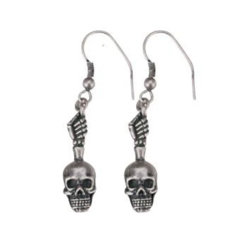 women’s luxury earrings -Skull Hand Earrings