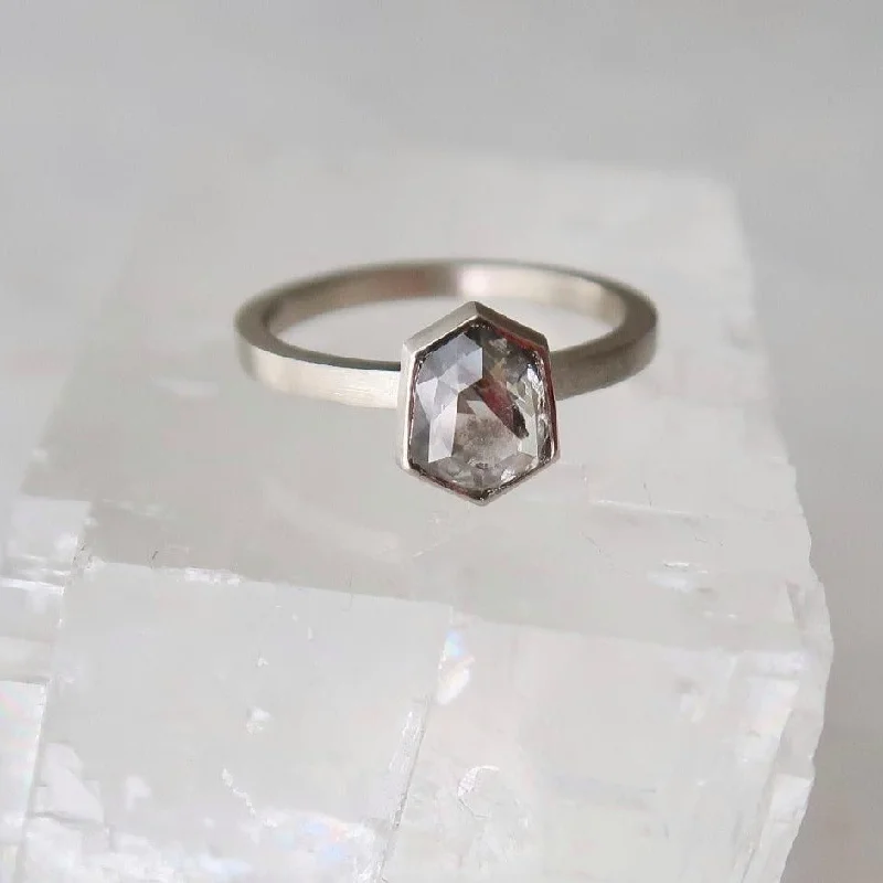 women’s vintage solitaire engagement rings -1.07 CT Hexagon Diamond Ring