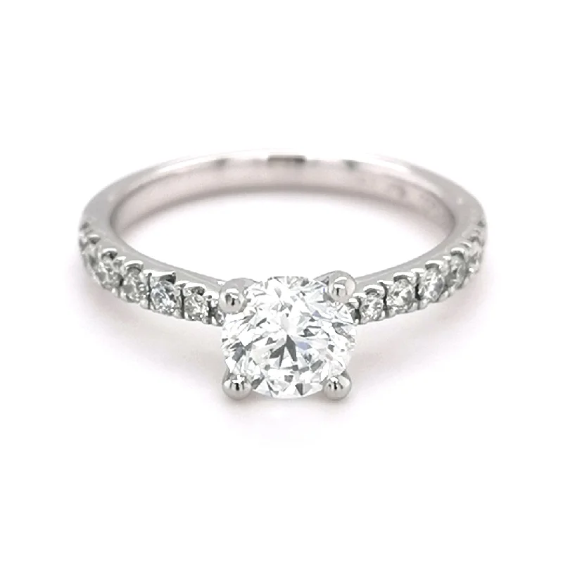 women’s diamond wedding rings -Platinum 0.90ct Round Brilliant Cut Diamond Ring