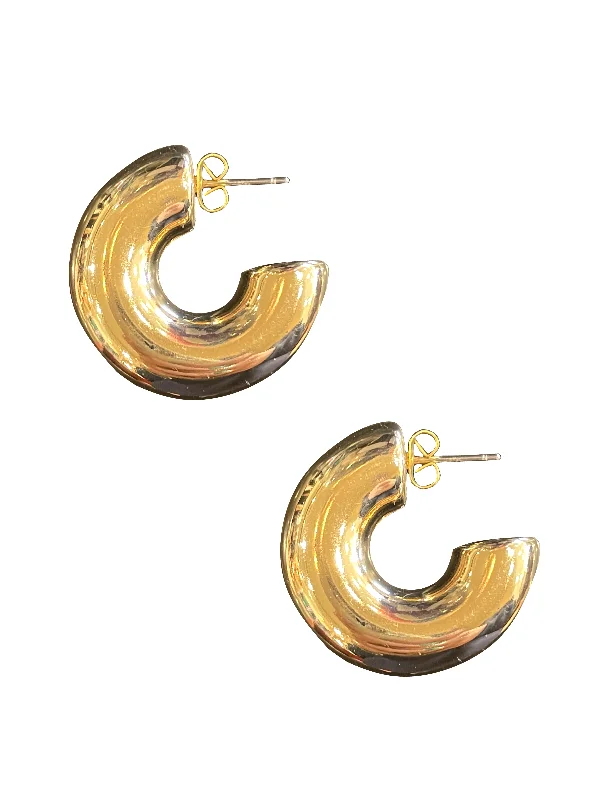 women’s boho earrings -Chubby Gold Hoops