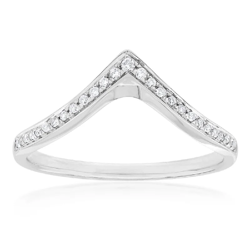 women’s two-tone engagement rings -9ct White Gold Diamond Ring with 27 Brilliant Cut Diamonds