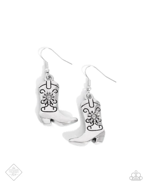 women’s custom earrings -Beloved Boots Silver Earring