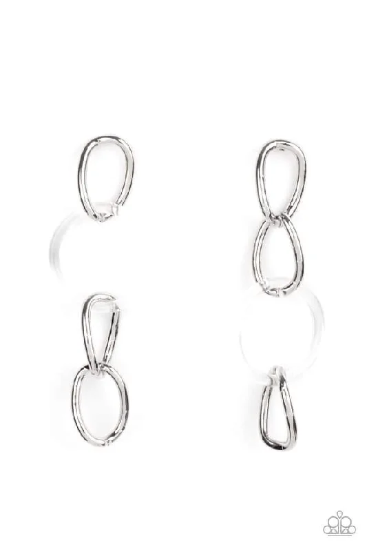 women’s sterling silver stud earrings -Talk In Circles White Post Earring