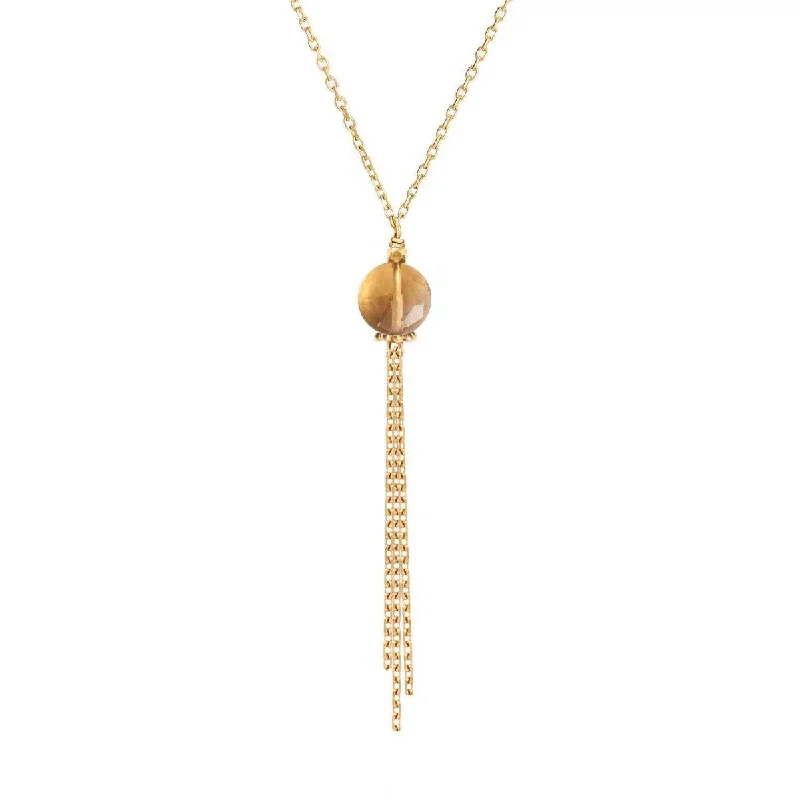 women’s pendant necklaces -Medusa Necklace Citrine - 18k Gold