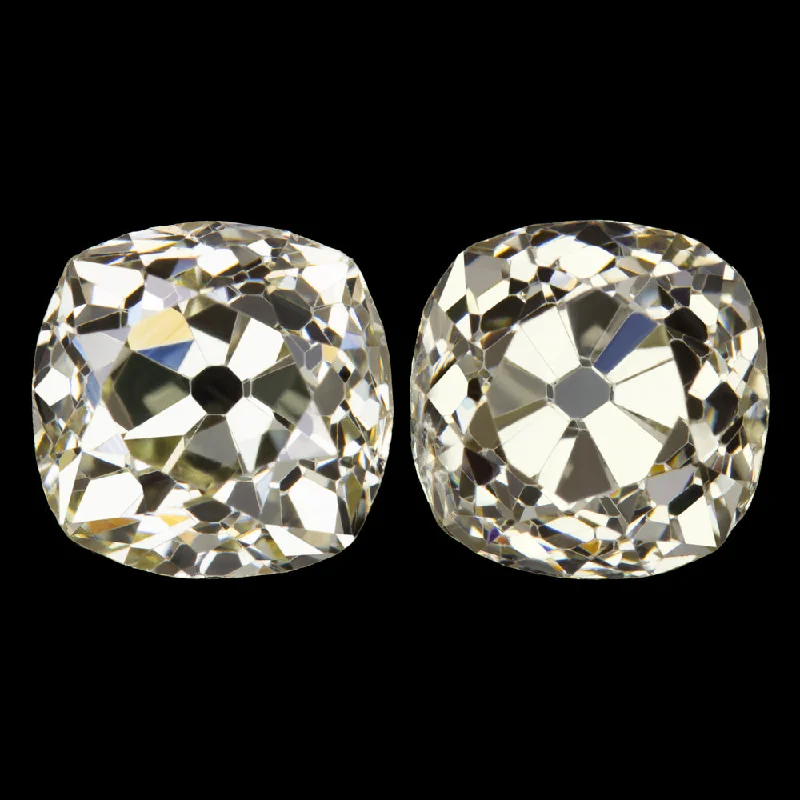 women’s trendy gemstone rings -3.79c O-P VS1-SI1 OLD MINE CUT DIAMOND STUD EARRINGS ANTIQUE MATCHING PAIR 1800s