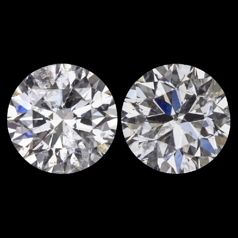 women’s simple rings -3 CARAT NATURAL DIAMOND STUD EARRINGS VERY GOOD CUT ROUND BRILLIANT PAIR LOOSE