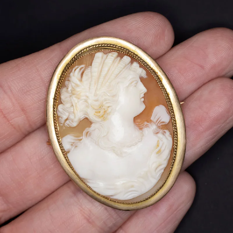 women’s contemporary rings -VINTAGE CAMEO PENDANT YELLOW GOLD BROOCH VICTORIAN NECKLACE PIN ESTATE PORTRAIT