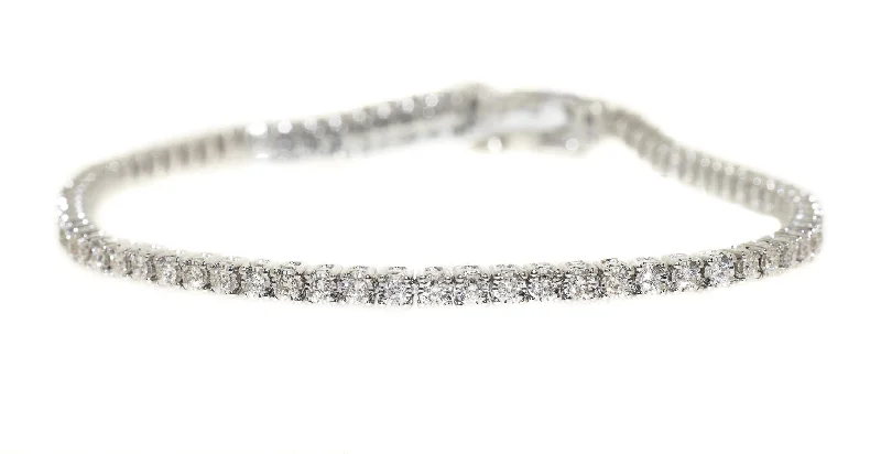 floral bangles for women -14kt White Gold Diamond Tennis Bracelet (1 carat)