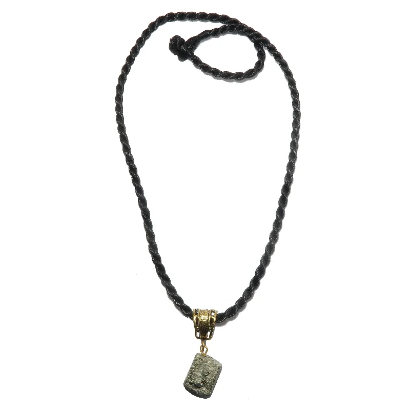 women’s black diamond necklaces -Pyrite Necklace Raw Protection Shiny Gold Nugget