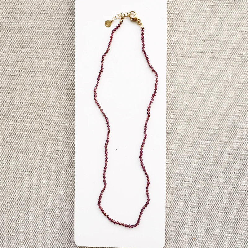 women’s necklace sets -Garnet Knotted Necklace