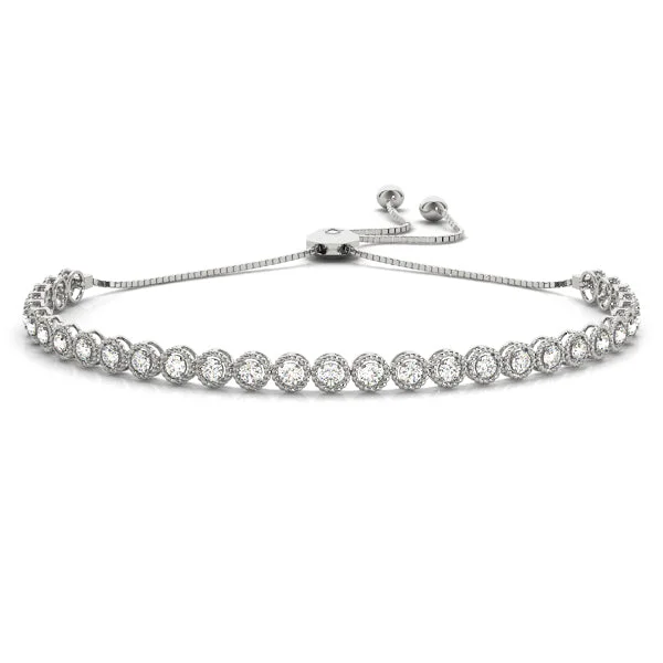 designer charm bracelets for women -Halo Diamond Bolo Bracelet (1 ctw)