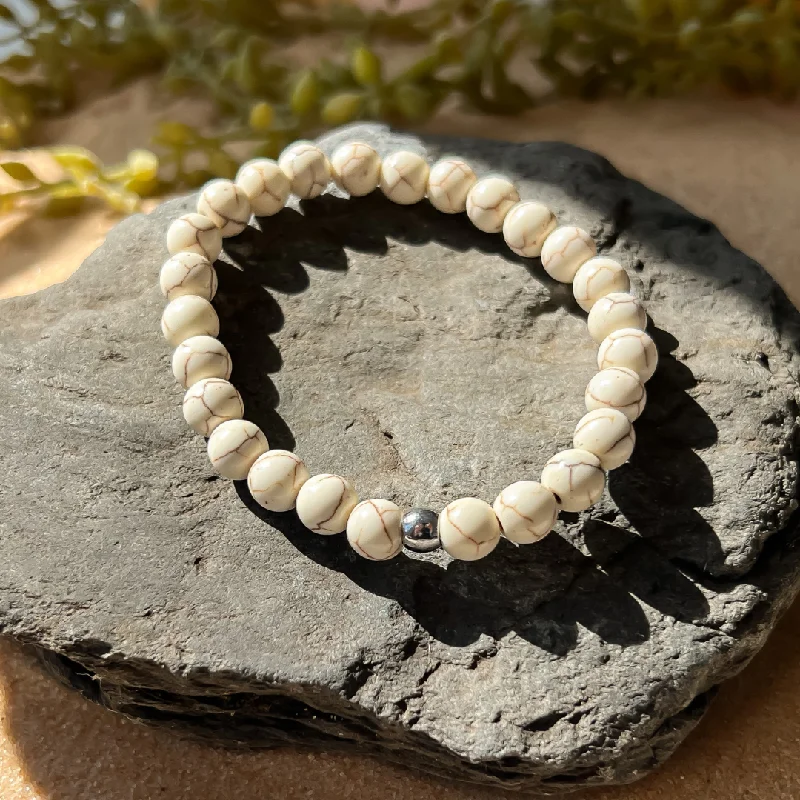 women’s stretchy bangles -Howlite Elemental Bracelet