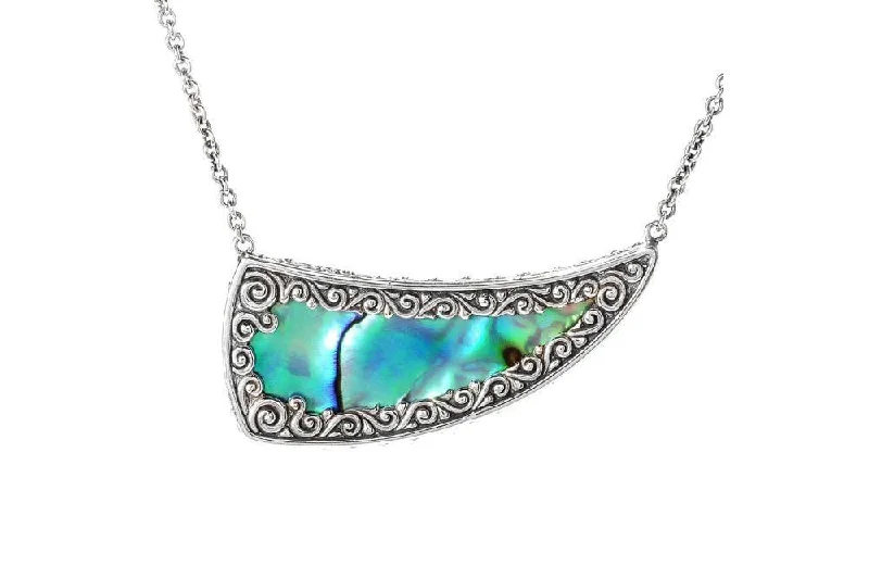 women’s minimalist necklaces -Crescent Moon Pendant- Paua