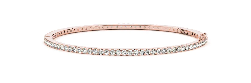 women’s stretchy bangles -14kt Rose Gold Diamond Eternity Bangle (2 1/3 ctw)