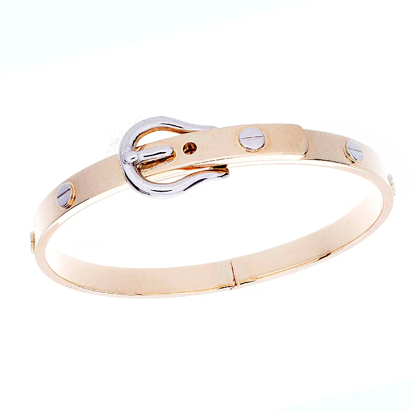 women’s friendship bangles -Gold Buckle Bangle