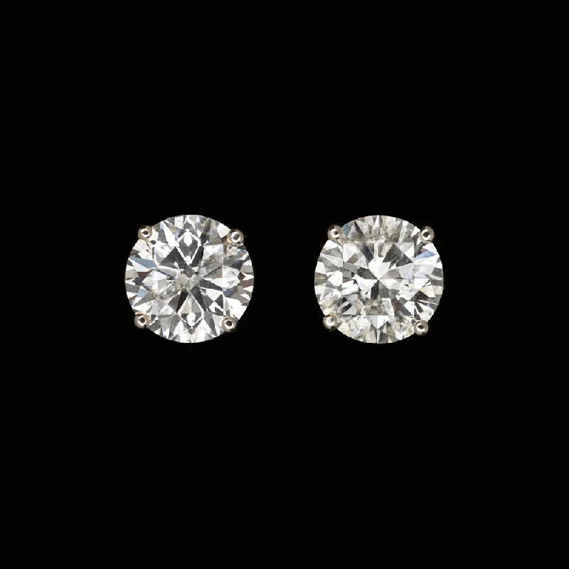 women’s custom rings with initials -4ct VERY GOOD CUT NATURAL DIAMOND STUD EARRINGS 14k WHITE GOLD ROUND BRILLIANT