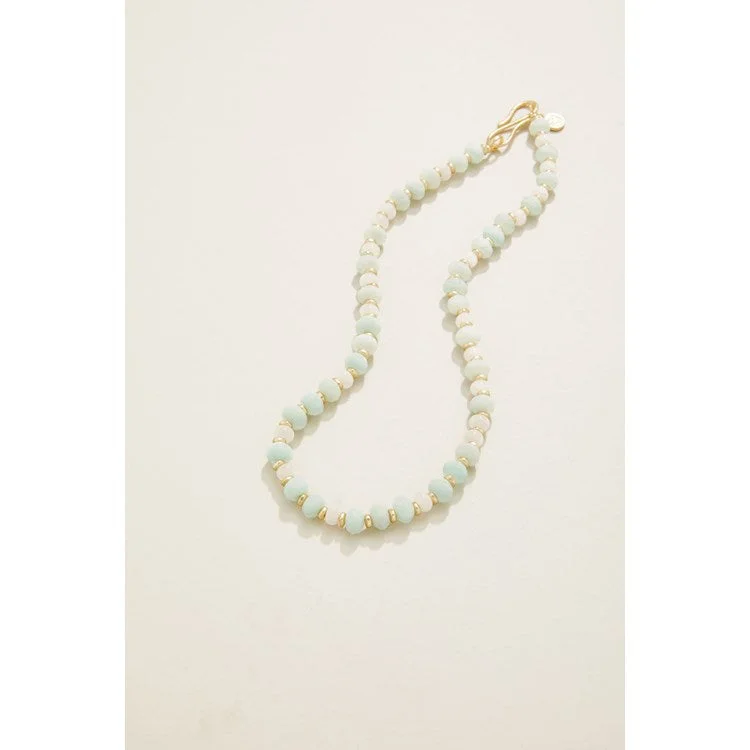 women’s crystal necklaces -Sawyer Stone Necklace 17" Seafoam/White