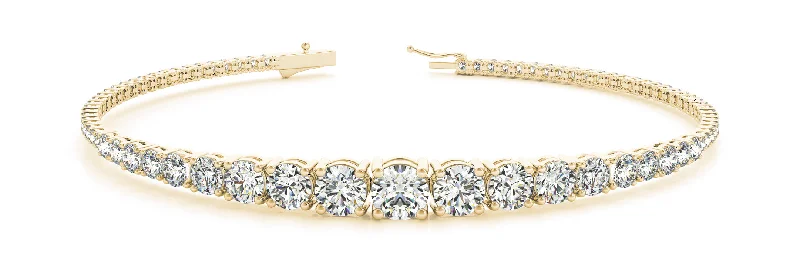 personalized bracelets for women -18kt Graduated Diamond Tennis Bracelet (2.75 ctw)